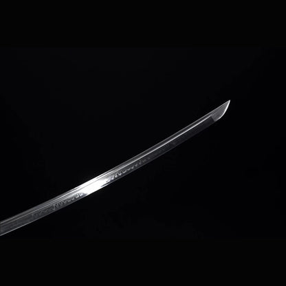 Auspicious Tachi with Real Hamon | Full Tang Clay Tempered T10 Steel Natural Black Ebony Scabbard 102cm