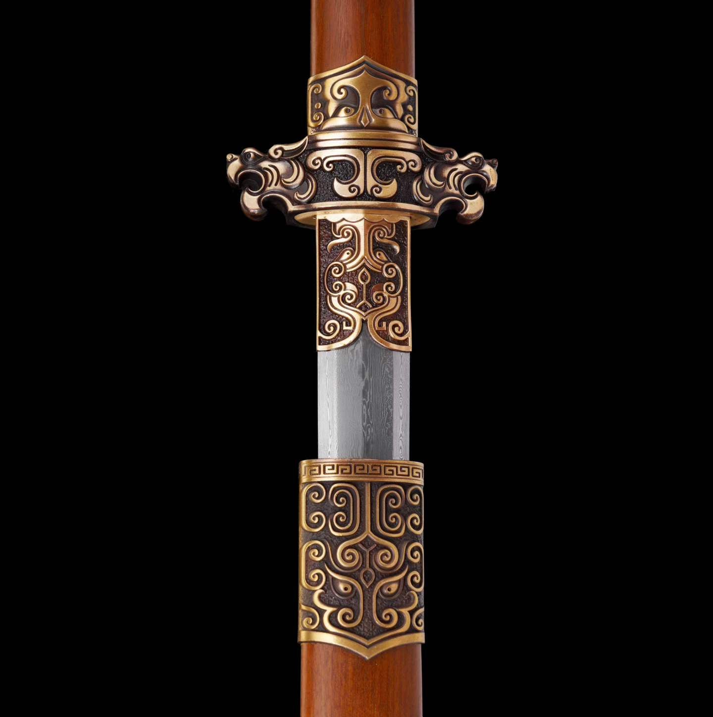 Autumn Water Tang Sword | 609 Pattern Steel, Dragon-Phoenix Sandalwood, Solid Brass Fittings, 110cm