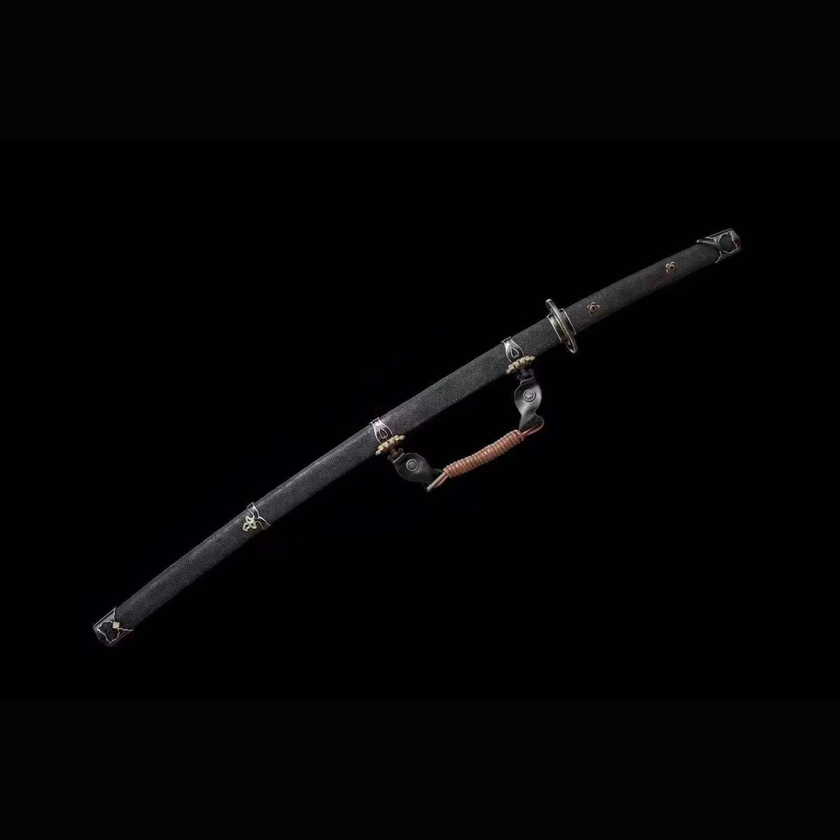 Black Pearl Rayskin Gomai Tachi with Real Hamon | Full Tang 5-Piece Laminated Steel 102cm