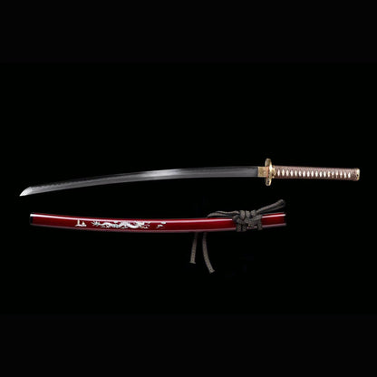 Compassionate Buddha Wootz Katana with Real Hamon | Full Tang Crucible Steel Pure Copper Mountings 103cm