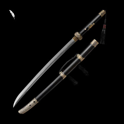 Copper Ding Baiying Black | Full Tang Nail-Stud Chinese Collector Sword