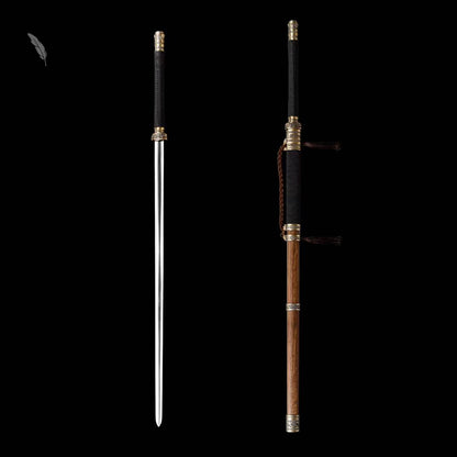 Copper Two-Handed Sword Wolong | Full Tang Damascus Steel Chinese Jian Collector Sword