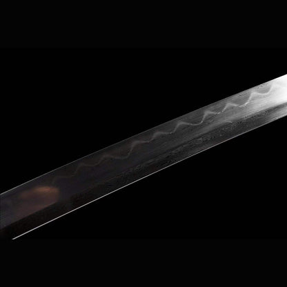 Descending Dragon Katana with Real Hamon | Full Tang Folded Pattern Steel Antique Copper Mountings 103cm