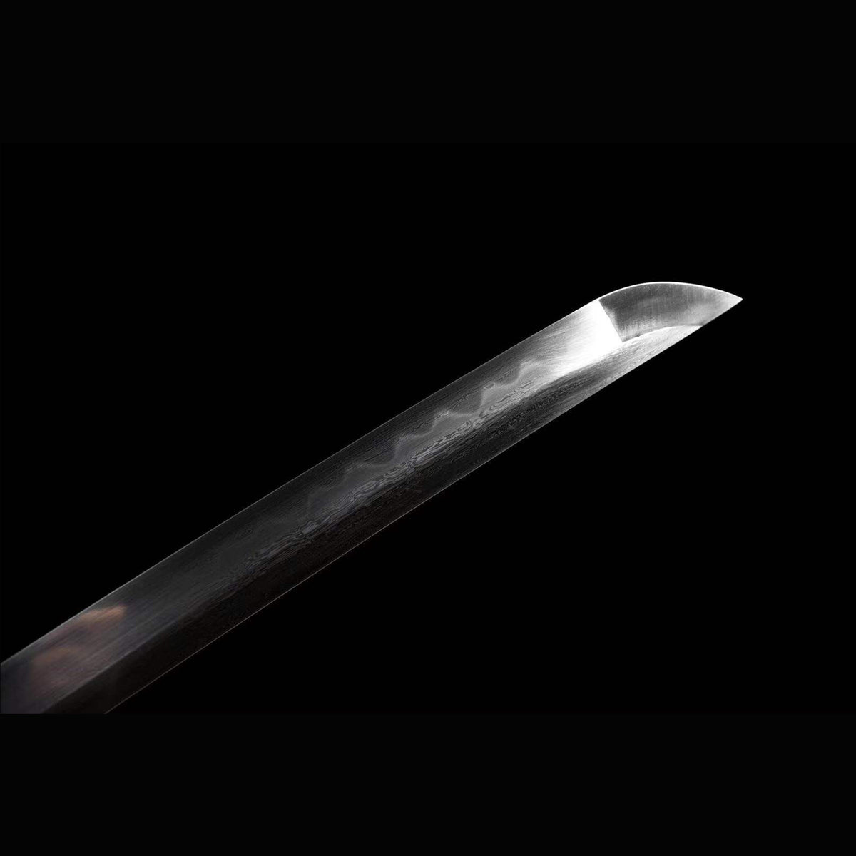 Descending Dragon Katana with Real Hamon | Full Tang Folded Pattern Steel Antique Copper Mountings 103cm