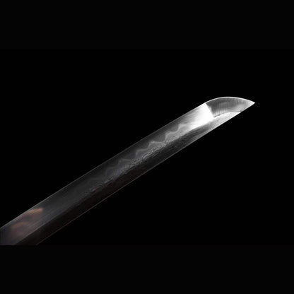 Descending Dragon Katana with Real Hamon | Full Tang Folded Pattern Steel Antique Copper Mountings 103cm