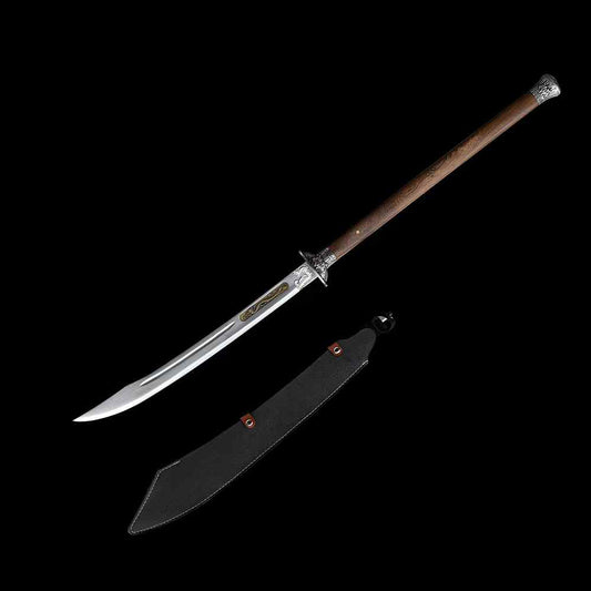 Dragon Tiger Pudao | Full Tang High Manganese Steel Chinese Polearm Collector Sword