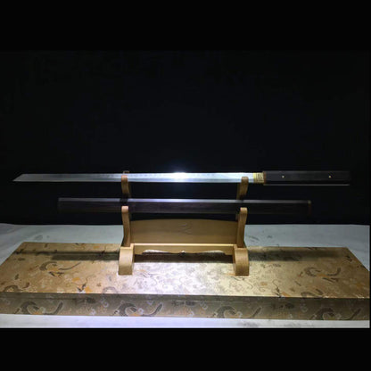 Ebony Octagonal Iaido Sword | Full Tang Hand-Forged Twisted Damascus Steel 100cm