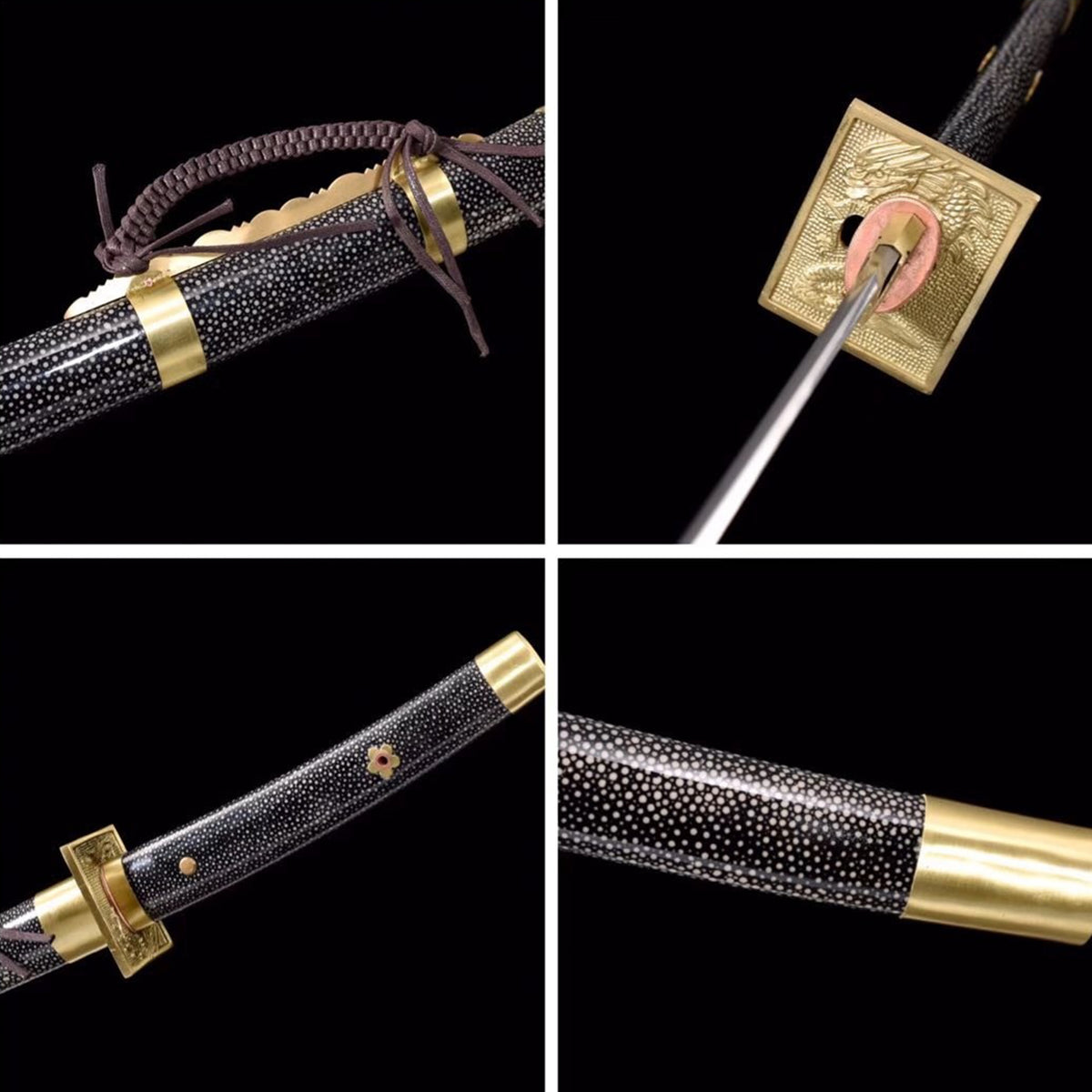 Emperor Tachi with Real Hamon | Full Tang Clay Tempered T10 Steel Natural Redwood Scabbard 105cm