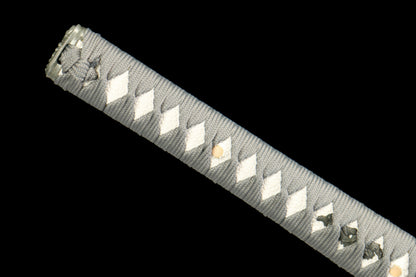 White Tiger's Roar - Handmade 1065 Steel Katana with Oil Quenched & Tempered Blade, Wooden Scabbard, Zinc Alloy Fittings - Unique Collector Sword