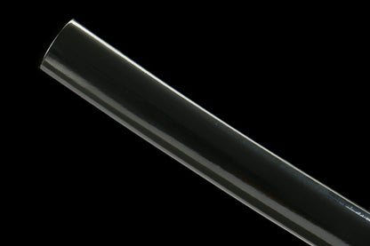 Nocturnal Spirit Katana with Blackened 1045 Carbon Steel Blade, Ebony Wood Saya, Oil Quenched and Tempered