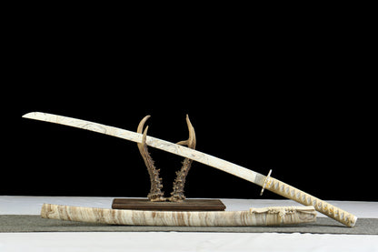Jade Balance Cold Edge Katana | 72cm High-Carbon 1065 Steel Blade, Oil Quenched and Tempered