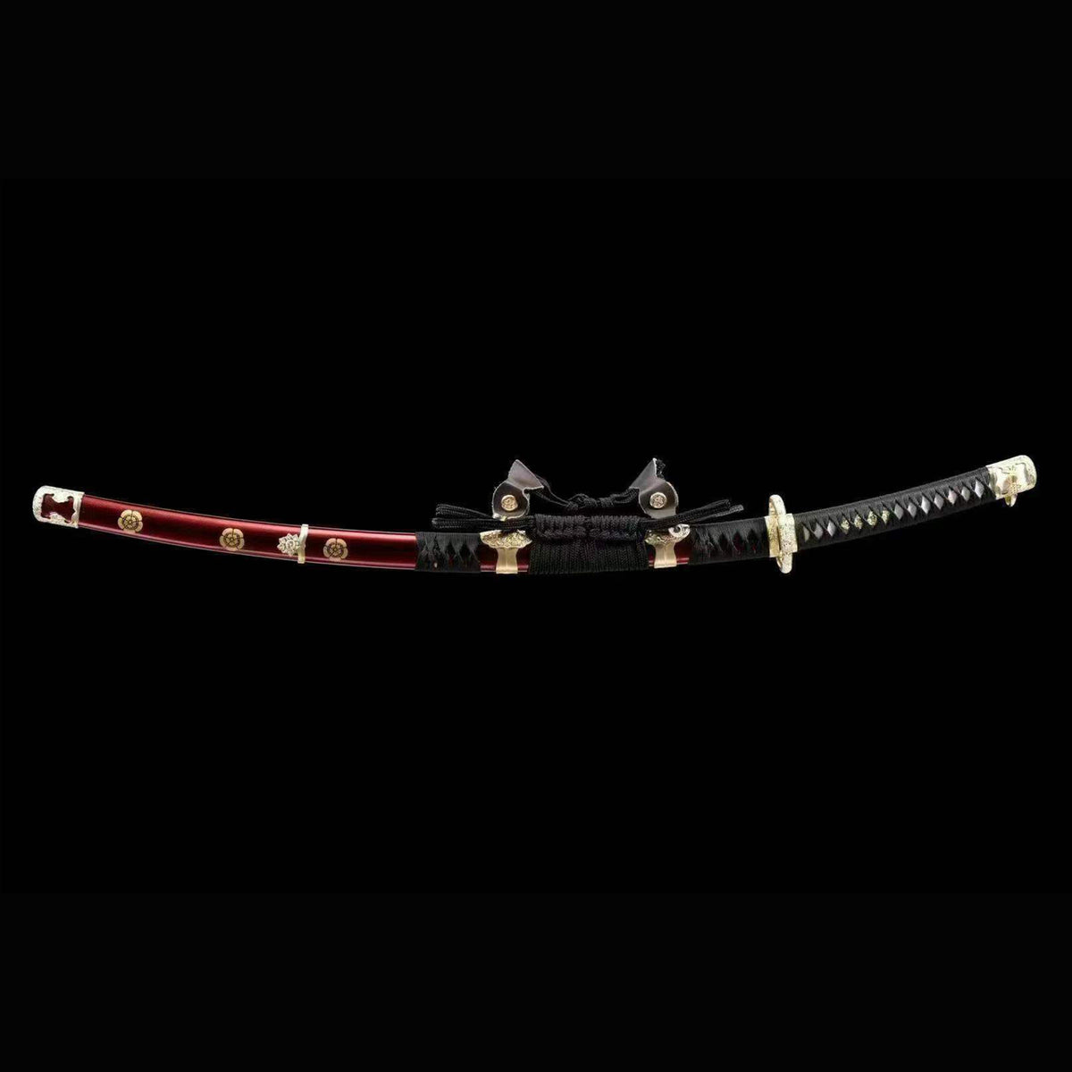 Red Cloud Tachi with Real Hamon | Full Tang Folded Pattern Steel Pure Copper Mountings 103cm