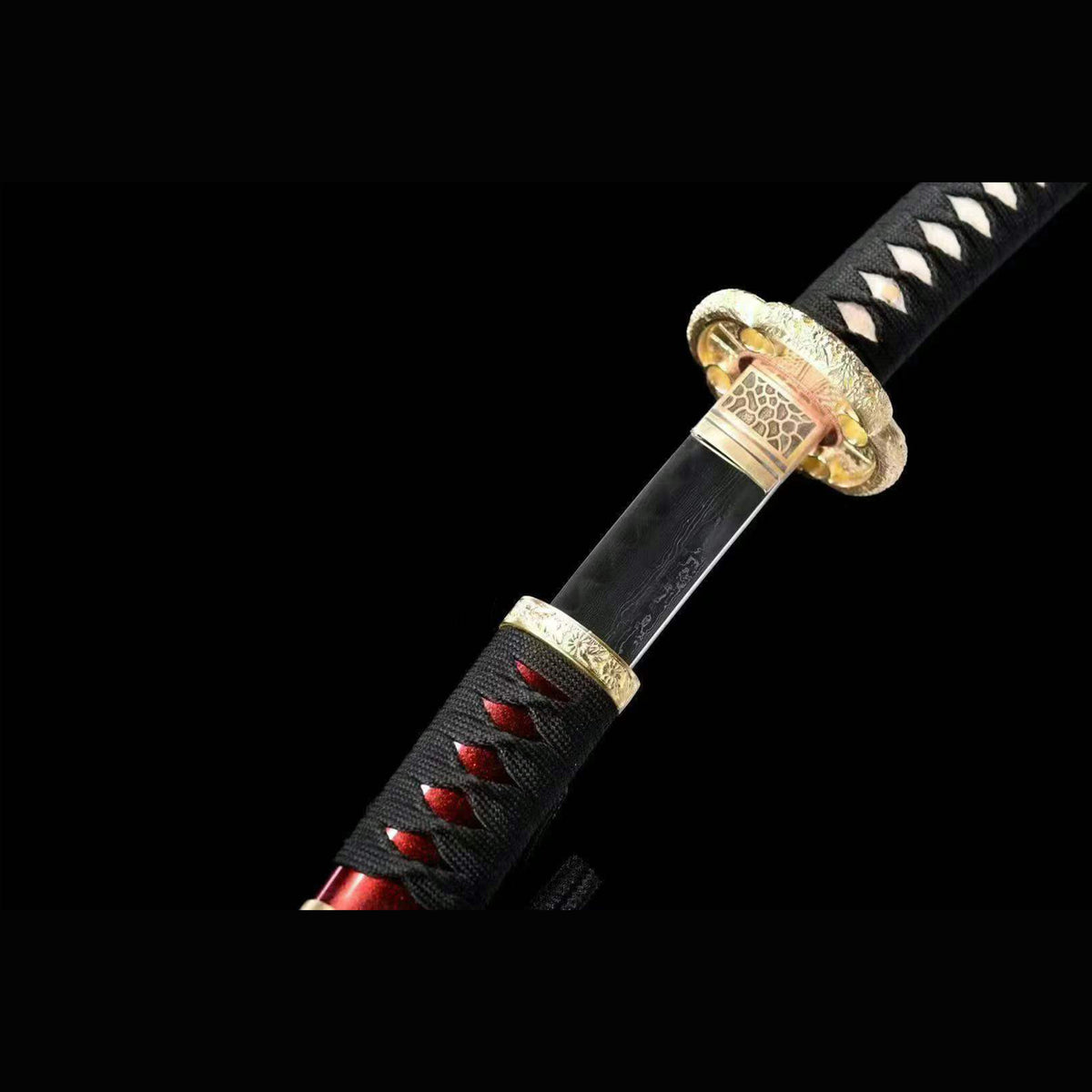 Red Cloud Tachi with Real Hamon | Full Tang Folded Pattern Steel Pure Copper Mountings 103cm