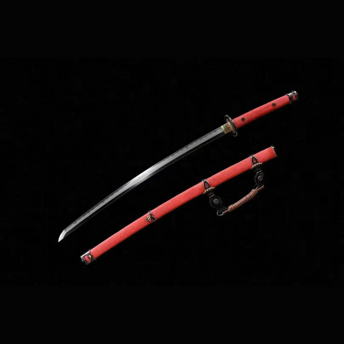 Red Pearl Rayskin Gomai Tachi with Real Hamon | Full Tang 5-Piece Laminated Steel 102cm