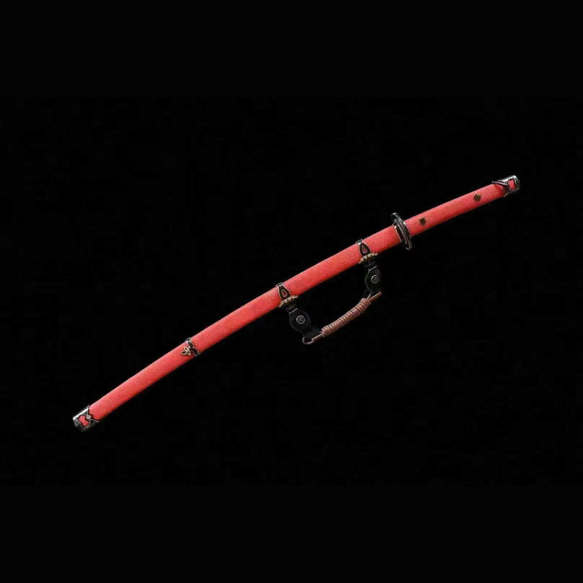 Red Pearl Rayskin Gomai Tachi with Real Hamon | Full Tang 5-Piece Laminated Steel 102cm