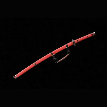 Red Pearl Rayskin Gomai Tachi with Real Hamon | Full Tang 5-Piece Laminated Steel 102cm