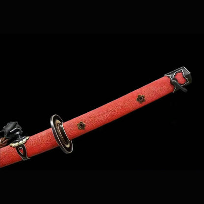 Red Pearl Rayskin Gomai Tachi with Real Hamon | Full Tang 5-Piece Laminated Steel 102cm