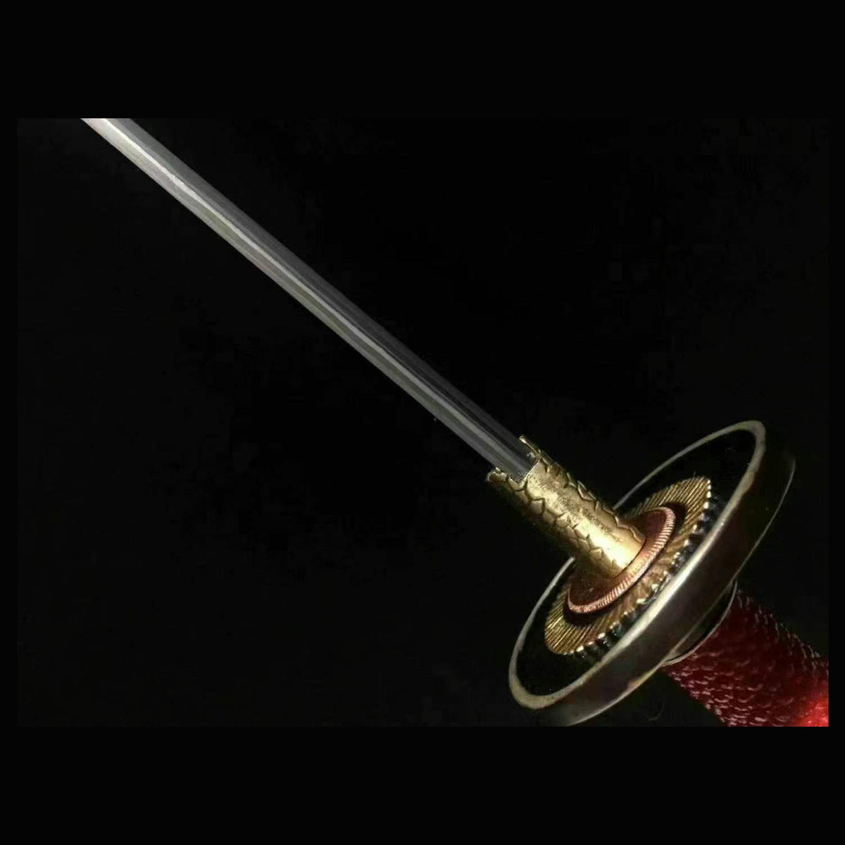 Red Pearl Rayskin Gomai Tachi with Real Hamon | Full Tang 5-Piece Laminated Steel 102cm