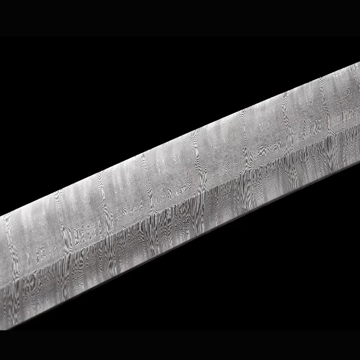 Roaring Tiger Ladder Damascus Tachi | Full Tang Twisted Pattern Steel Copper Gilt Scabbard 102cm