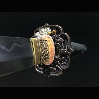 Sea Dragon Gomai Katana with Real Hamon | Full Tang 5-Piece Laminated Steel Rayskin Scabbard 103cm