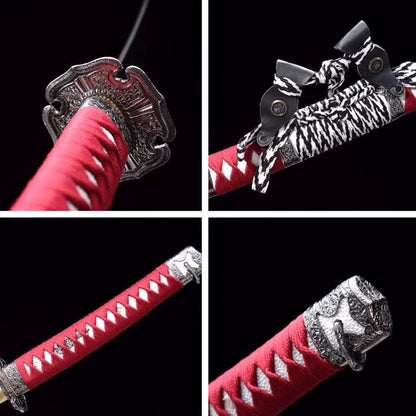 Yoshimura Tachi with Real Hamon | Full Tang Clay Tempered T10 Steel Lacquered Hardwood Scabbard 102cm