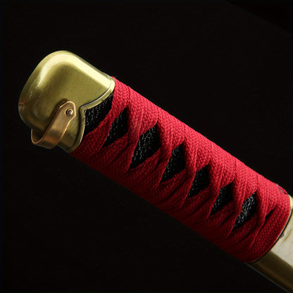 Red Lacquer Katana · Gold Alloy Fittings Full Tang