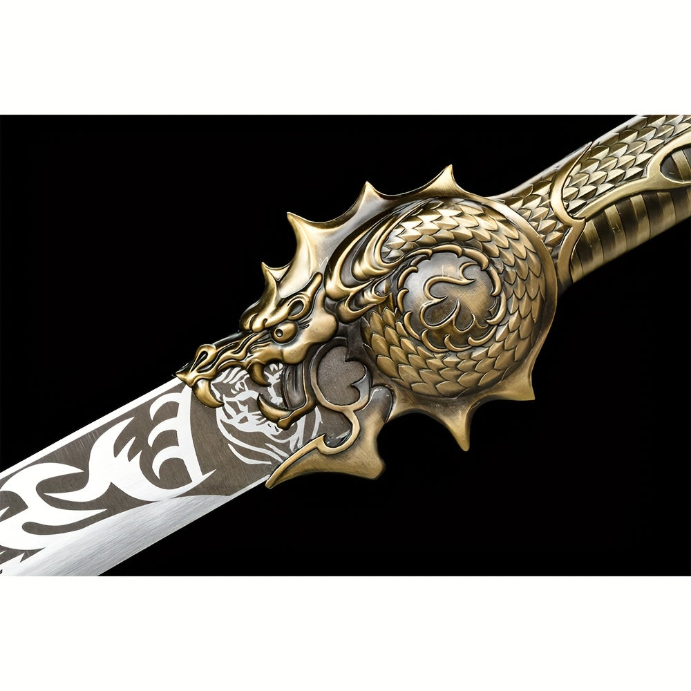 Gold Crocodile-Tail Dao · Dragon Handle Full Tang (93cm)