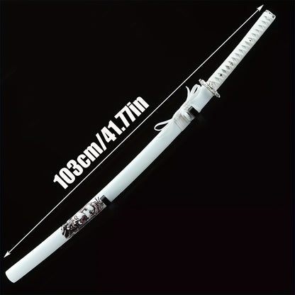 Valkyrie · T10 Clay Tempered Katana · White Dragon Scabbard (41in)