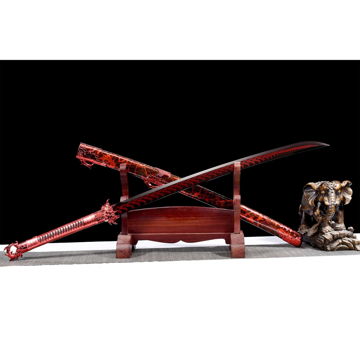 Red Demon Katana · Dragon Tsuba Full Tang (113cm)