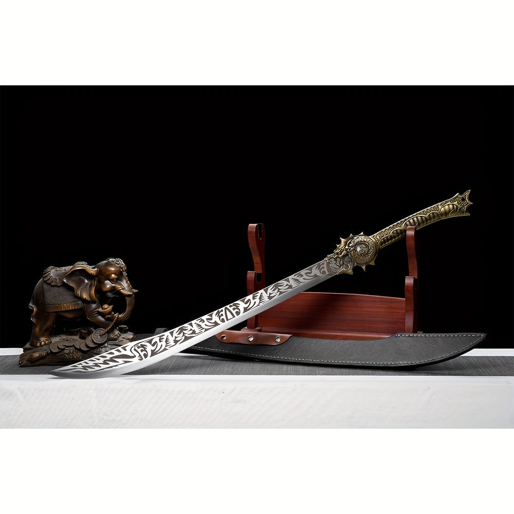 Gold Crocodile-Tail Dao · Dragon Handle Full Tang (93cm)
