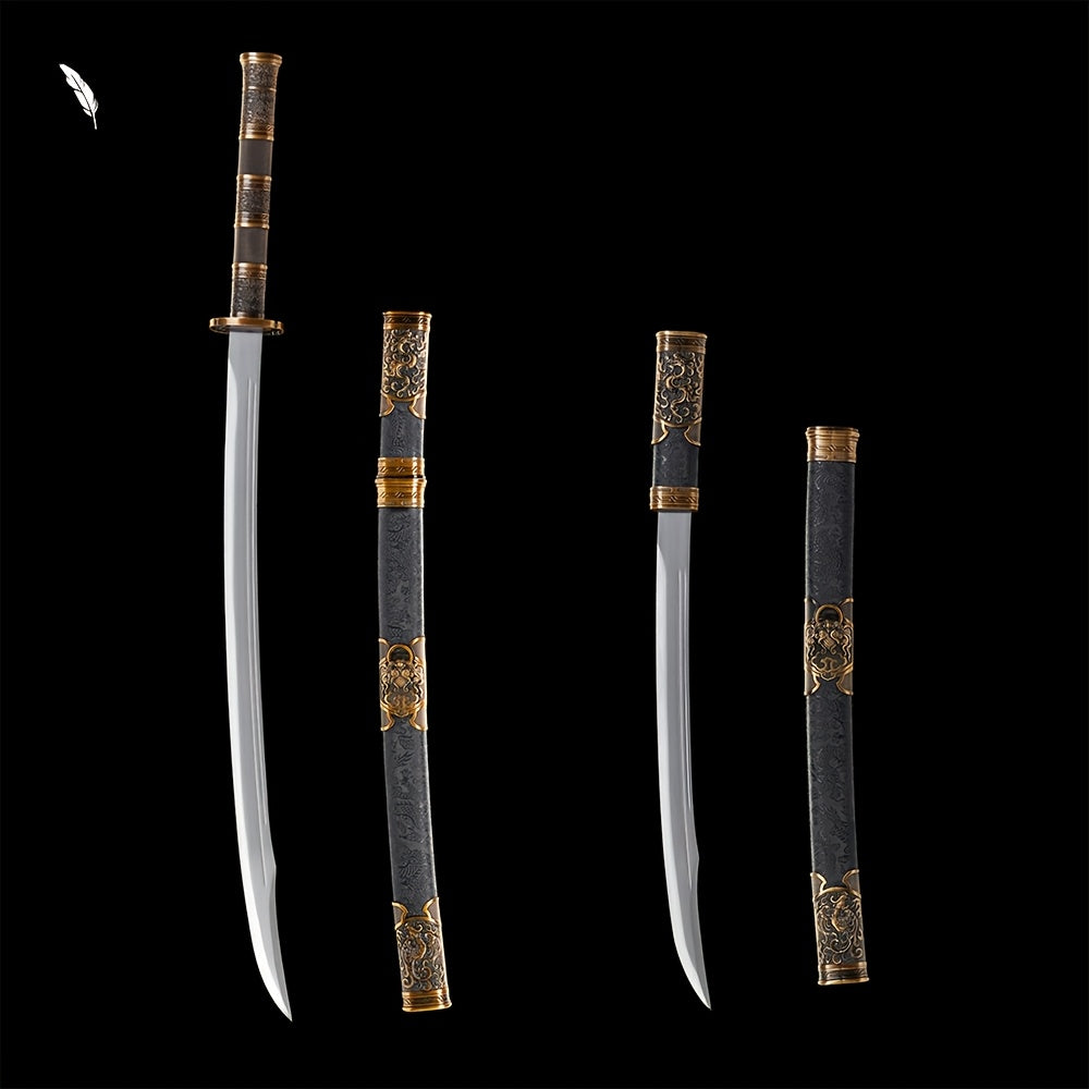 Dragon & Phoenix Paired Swords · High Manganese Steel (106cm + 86cm)