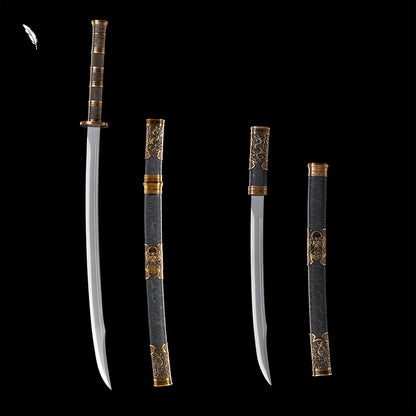 Dragon & Phoenix Paired Swords · High Manganese Steel (106cm + 86cm)