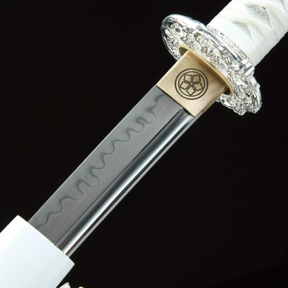 Valkyrie · T10 Clay Tempered Katana · White Dragon Scabbard (41in)