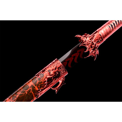 Red Demon Katana · Dragon Tsuba Full Tang (113cm)