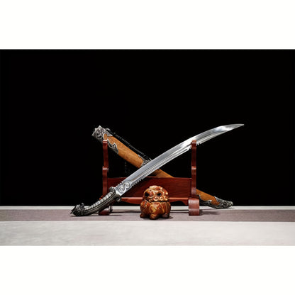 Moyu Tang Dao · Dragon Head Pommel Natural Wood Scabbard (106.5cm)