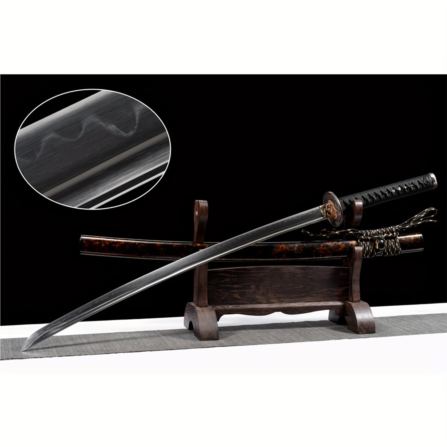 Yingbo · T10 Clay Tempered Katana · Matte Black Finish