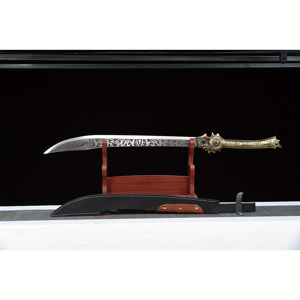 Gold Crocodile-Tail Dao · Dragon Handle Full Tang (93cm)