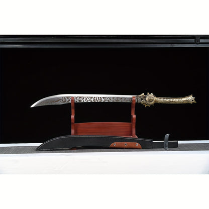 Gold Crocodile-Tail Dao · Dragon Handle Full Tang (93cm)