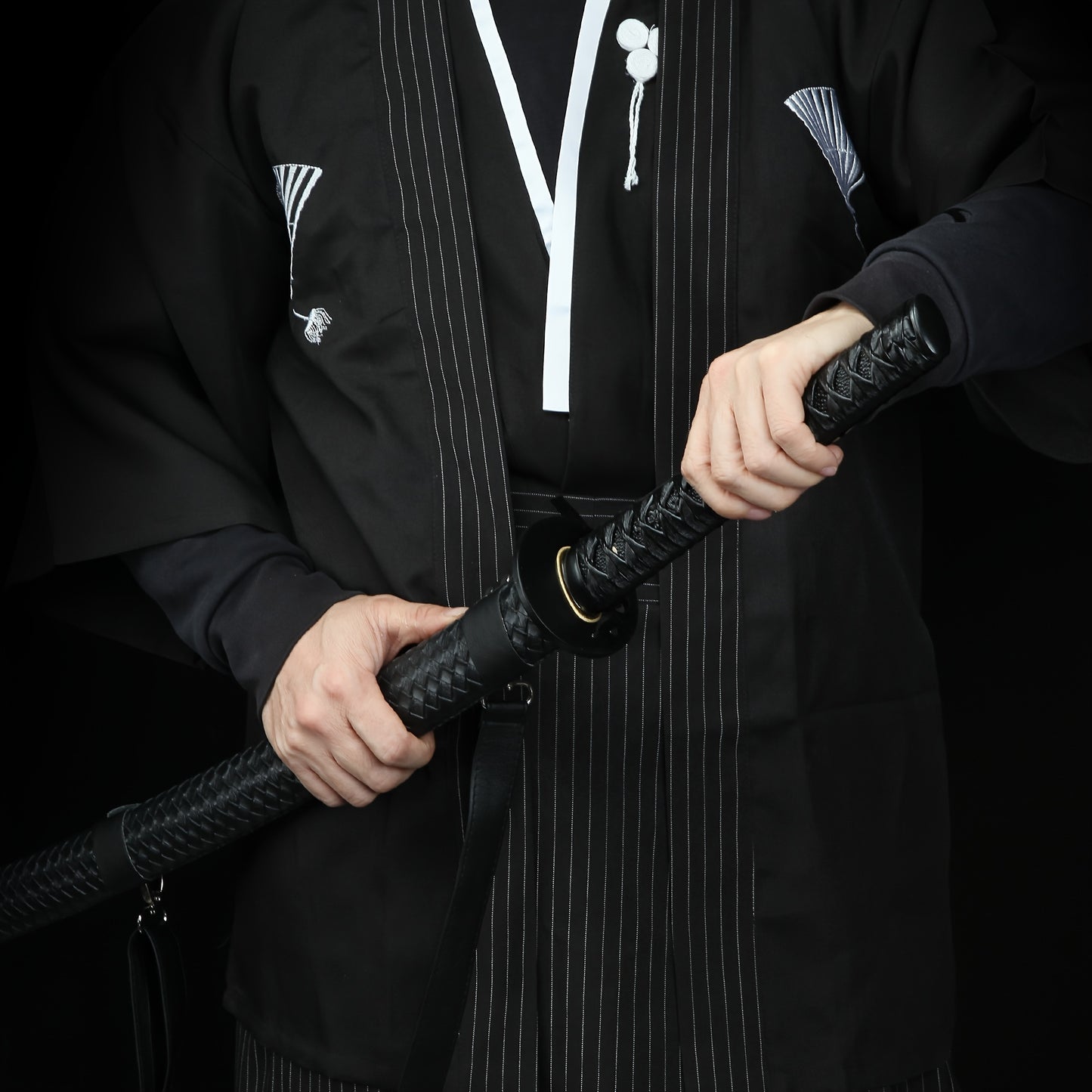 Obsidian Katana · Leather Scabbard Full Tang (105cm)