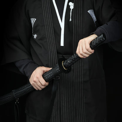 Obsidian Katana · Leather Scabbard Full Tang (105cm)