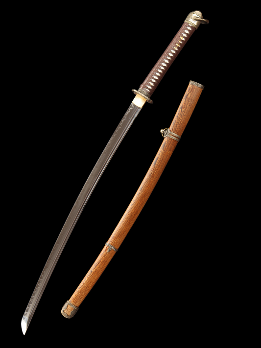 103cm/40.55 inch Authentic hand-forged T10 steel burnt blade copper-clad samurai sword - Musashi