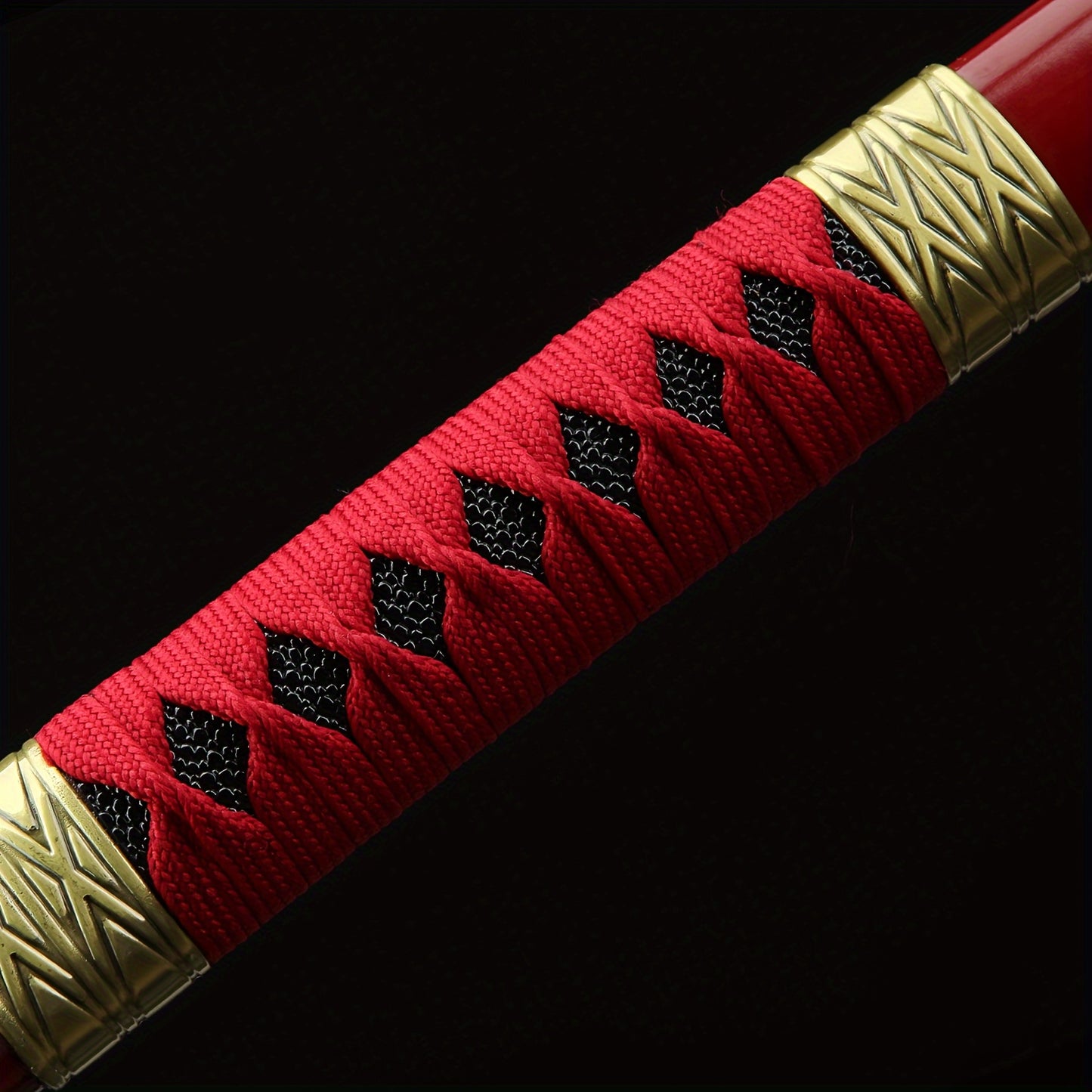 Red Lacquer Katana · Gold Alloy Fittings Full Tang