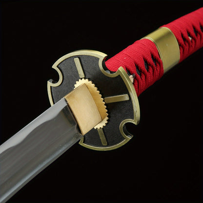 Red Lacquer Katana · Gold Alloy Fittings Full Tang