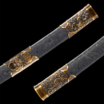 Dragon & Phoenix Paired Swords · High Manganese Steel (106cm + 86cm)