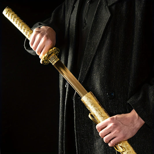 Golden Dragon Katana · 1065 Carbon Steel Gold-Baked Finish (103cm)