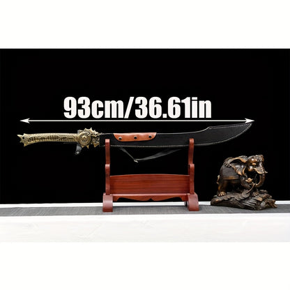 Gold Crocodile-Tail Dao · Dragon Handle Full Tang (93cm)