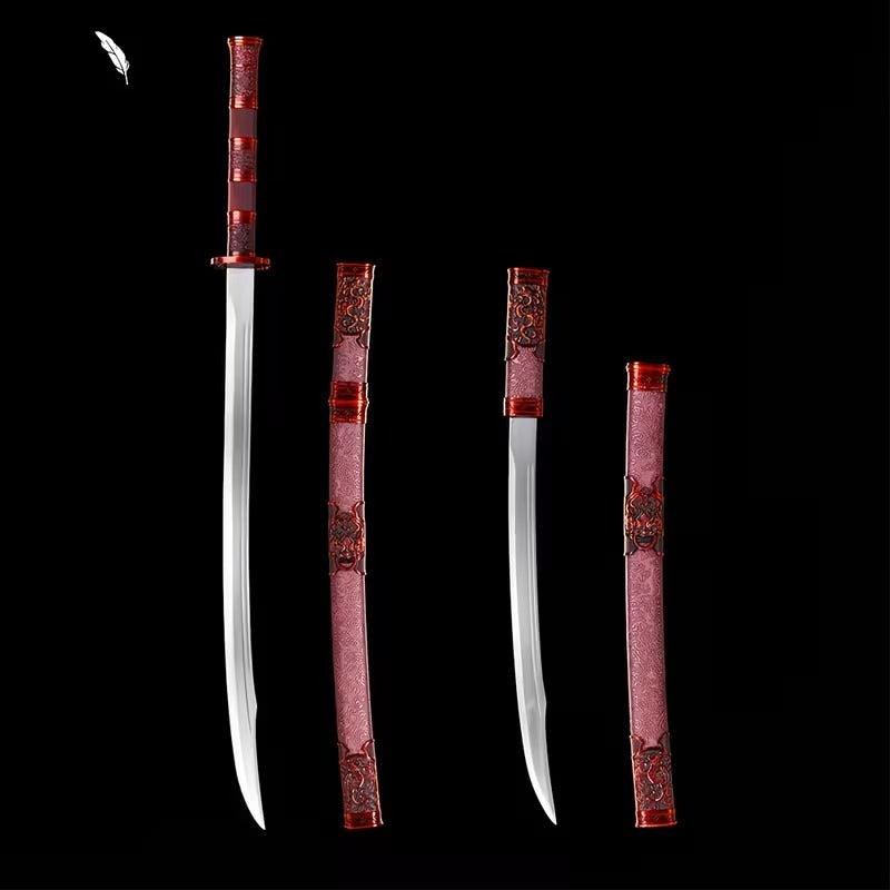 Dragon & Phoenix Paired Swords · High Manganese Steel (106cm + 86cm)