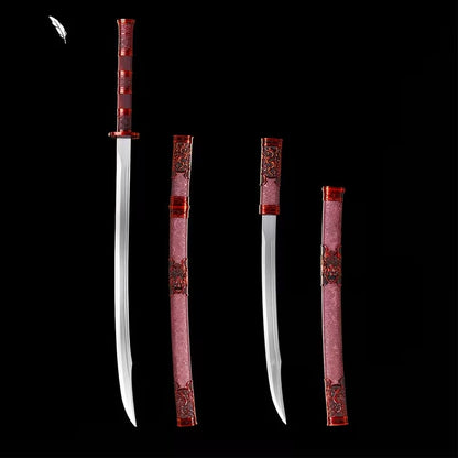 Dragon & Phoenix Paired Swords · High Manganese Steel (106cm + 86cm)