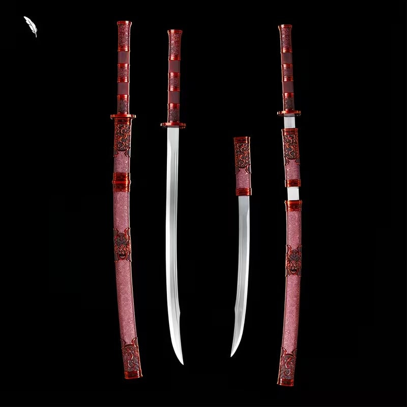 Dragon & Phoenix Paired Swords · High Manganese Steel (106cm + 86cm)