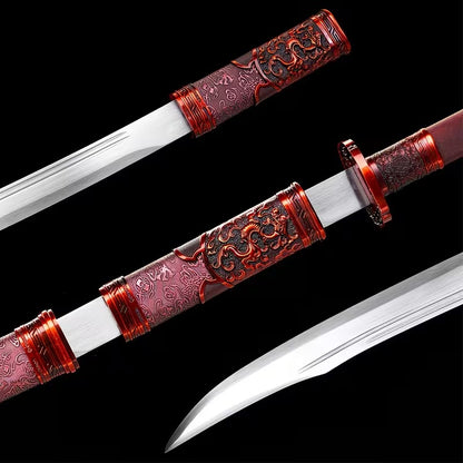 Dragon & Phoenix Paired Swords · High Manganese Steel (106cm + 86cm)
